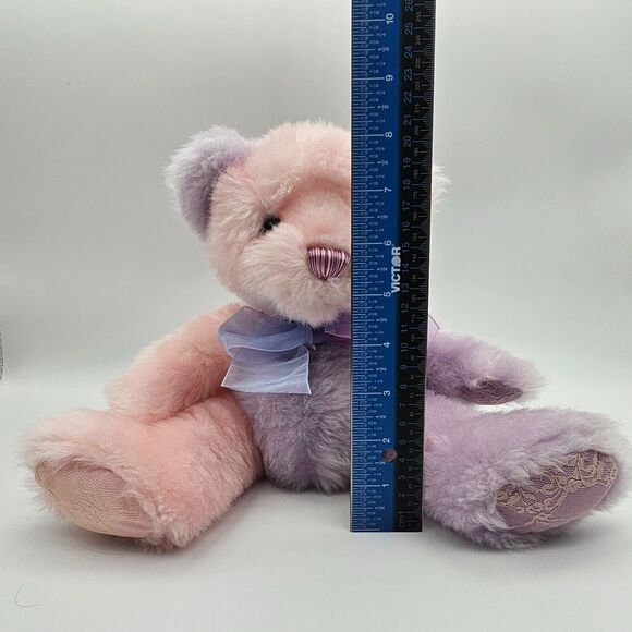 First & Main Teddy Bear Plush CAITLYN Pink & Lavender Stuffed Animal Toy 1684 8" - Picture 9 of 12